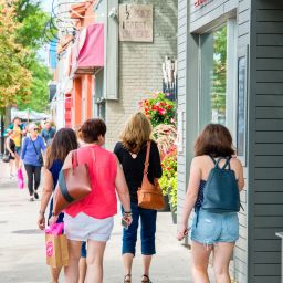 Persons walking in Downtown Burlington, ON